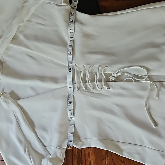 Wilfred Aritzia Cream Lace-Up Corset Blouse Size Large - Picture 12 of 16